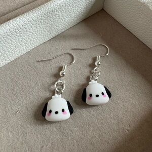 Handcrafted Earrings, Cute Dog Resin Charms